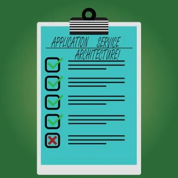 Conceptual hand writing showing Application Service Architecture. Business photo 스톡 일러스트