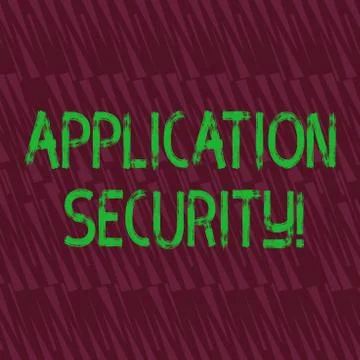 Conceptual hand writing showing Application Security. Business photo showcasing Illustrazione stock