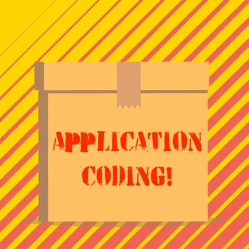 Conceptual hand writing showing Application Coding. Business photo text process Stock Illustration
