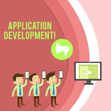 Conceptual hand writing showing Application Development. Business photo 스톡 일러스트