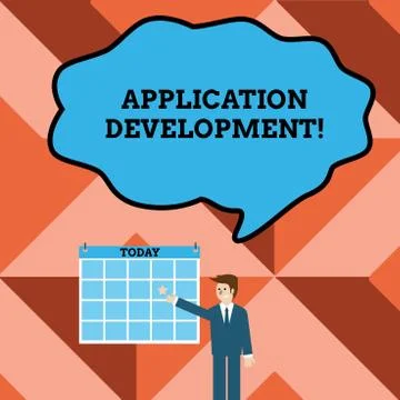Conceptual hand writing showing Application Development. Business photo text Illustrazione stock