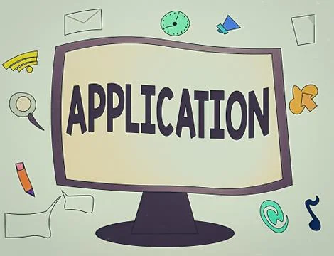 Conceptual hand writing showing Application. Business photo showcasing an order イラスト素材