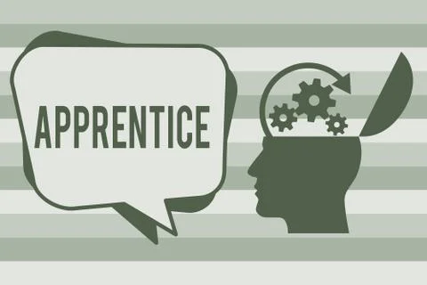 Conceptual hand writing showing Apprentice. Business photo text Person learning Stock Illustration
