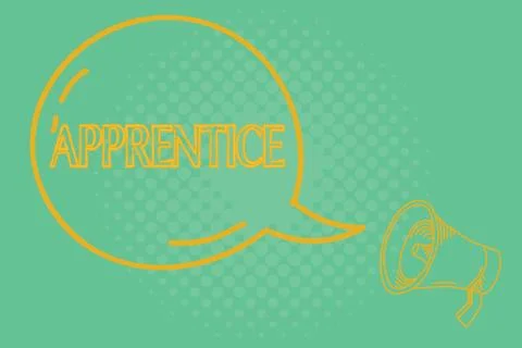 Conceptual hand writing showing Apprentice. Business photo showcasing Person Stock Illustration