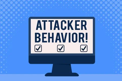 Conceptual hand writing showing Attacker Behavior. Business photo showcasing Stockillustratie