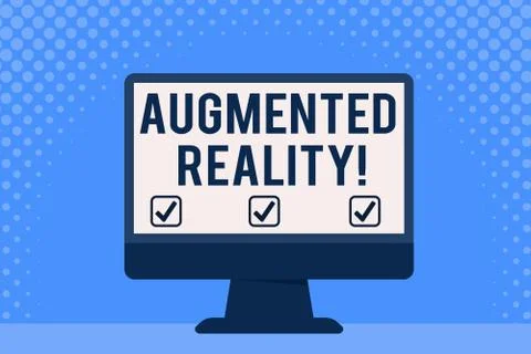 Conceptual hand writing showing Augmented Reality. Business photo showcasing Stock Illustration