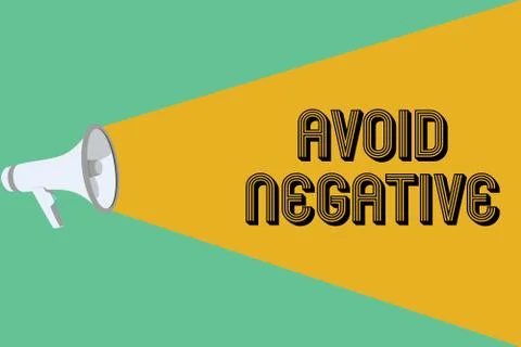 Conceptual hand writing showing Avoid Negative. Business photo showcasing Stockillustratie