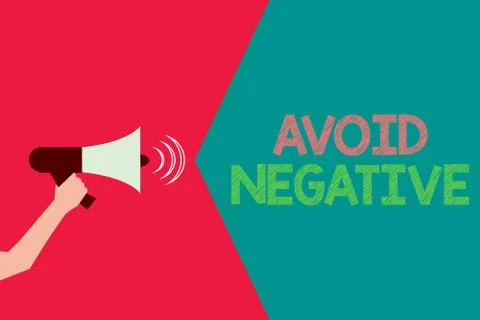 Conceptual hand writing showing Avoid Negative. Business photo text Staying away 스톡 일러스트