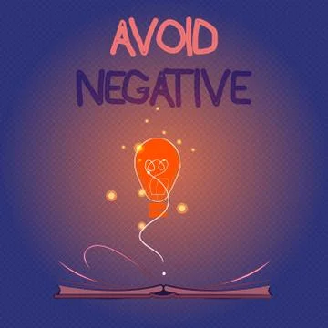 Conceptual hand writing showing Avoid Negative. Business photo showcasing イラスト素材