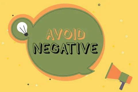 Conceptual hand writing showing Avoid Negative. Business photo text Staying away Stockillustratie