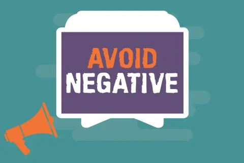 Conceptual hand writing showing Avoid Negative. Business photo showcasing 스톡 일러스트