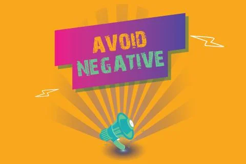 Conceptual hand writing showing Avoid Negative. Business photo text Staying away 库存插图