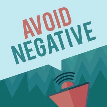 Conceptual hand writing showing Avoid Negative. Business photo showcasing Stockillustratie