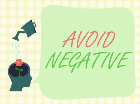 Conceptual hand writing showing Avoid Negative. Business photo showcasing Stockillustratie