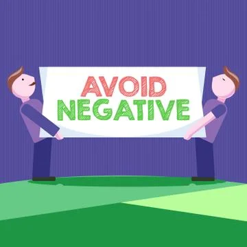 Conceptual hand writing showing Avoid Negative. Business photo showcasing 库存插图