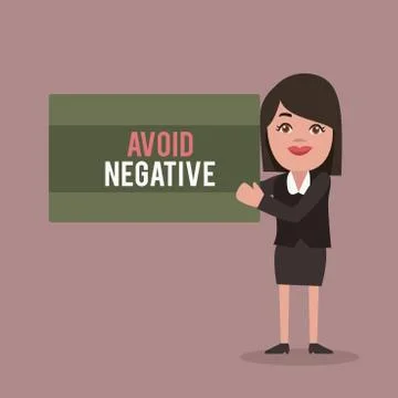 Conceptual hand writing showing Avoid Negative. Business photo showcasing Stock Illustration