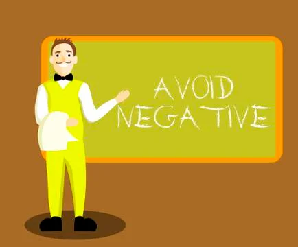 Conceptual hand writing showing Avoid Negative. Business photo showcasing 스톡 일러스트