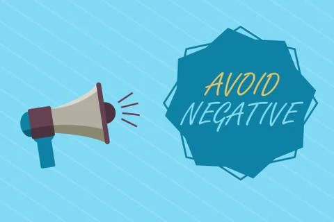 Conceptual hand writing showing Avoid Negative. Business photo showcasing Stockillustratie