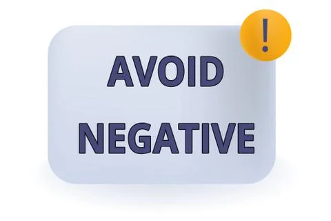 Conceptual hand writing showing Avoid Negative. Business photo showcasing 库存插图