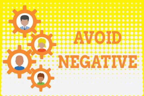 Conceptual hand writing showing Avoid Negative. Business photo showcasing Stockillustratie