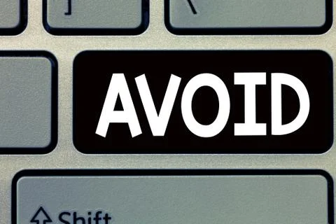 Conceptual hand writing showing Avoid. Business photo text Contrive not to me Foto stock