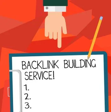 Conceptual hand writing showing Backlink Building Service. Business photo 스톡 일러스트
