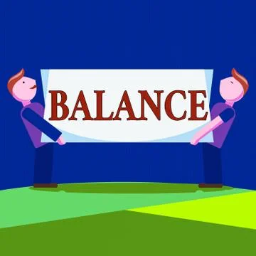 Conceptual hand writing showing Balance. Business photo showcasing condition in Illustrazione stock