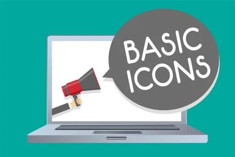 Conceptual hand writing showing Basic Icons. Business photo showcasing pictogram イラスト素材