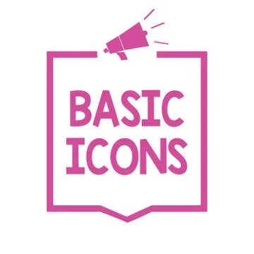 Conceptual hand writing showing Basic Icons. Business photo showcasing pictogram 스톡 일러스트