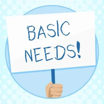 Conceptual hand writing showing Basic Needs. Business photo text measurement of Illustrazione stock
