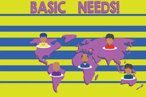 Conceptual hand writing showing Basic Needs. Business photo text measurement of Illustrazione stock