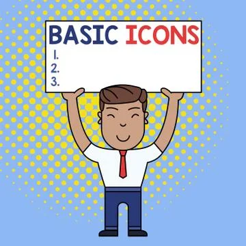 Conceptual hand writing showing Basic Icons. Business photo text pictogram or Stock Illustration
