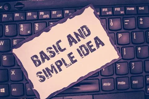 Conceptual hand writing showing Basic And Simple Idea. Business photo showcas Stock Photos