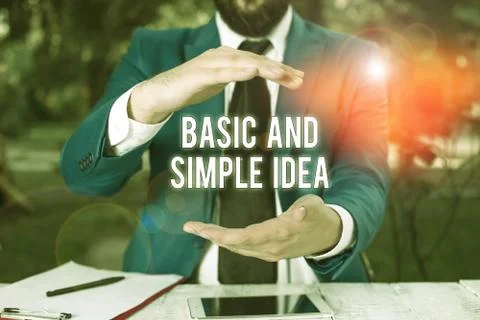 Conceptual hand writing showing Basic And Simple Idea. Business photo showcasing 스톡 사진