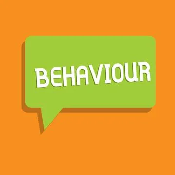 Conceptual hand writing showing Behaviour. Business photo showcasing way in Illustrazione stock