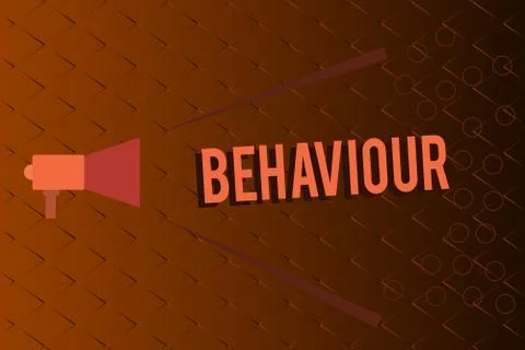 Conceptual hand writing showing Behaviour. Business photo text way in which one Illustrazione stock