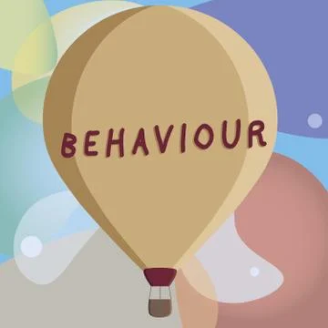 Conceptual hand writing showing Behaviour. Business photo text way in which one Illustrazione stock