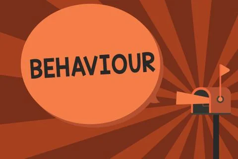 Conceptual hand writing showing Behaviour. Business photo text way in which one Illustrazione stock