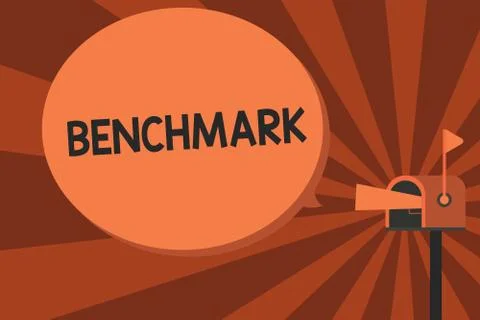 Conceptual hand writing showing Benchmark. Business photo text standard or point Stock Illustration