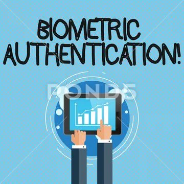 Conceptual hand writing showing Biometric Authentication. Business photo show Stock Illustration