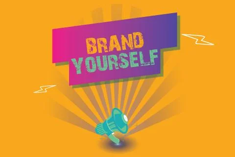 Conceptual hand writing showing Brand Yourself. Business photo text Develop a イラスト素材