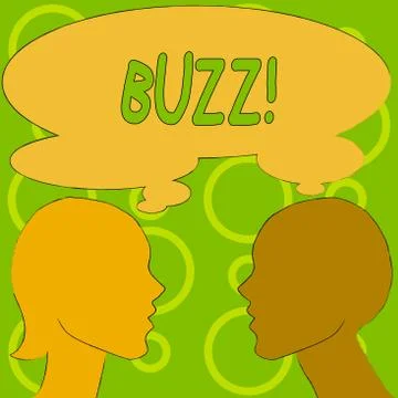 Conceptual hand writing showing Buzz. Business photo text Hum Murmur Drone Fizz Stock Illustration