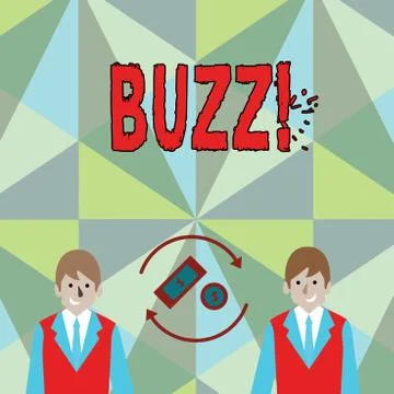 Conceptual hand writing showing Buzz. Business photo showcasing Hum Murmur Drone Stock Illustration