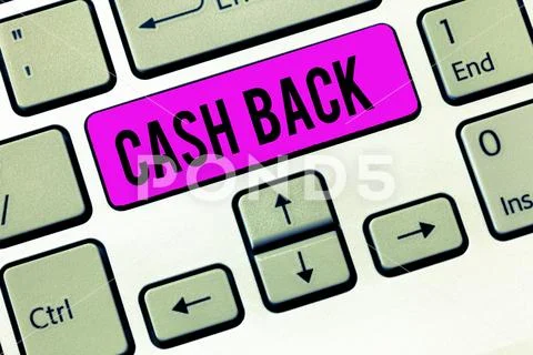 Conceptual hand writing showing Cash Back. Business photo showcasing incentive Stock Photos
