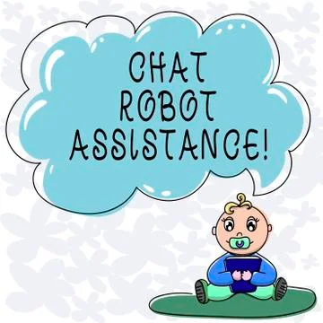 Conceptual hand writing showing Chat Robot Assistance. Business photo text Stock Illustration