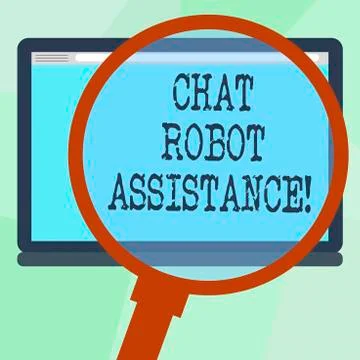 Conceptual hand writing showing Chat Robot Assistance. Business photo text Illustrazione stock