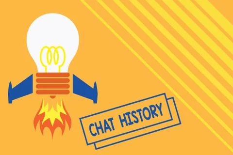 Conceptual hand writing showing Chat History. Business photo showcasing archive イラスト素材