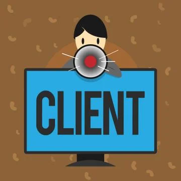 Conceptual hand writing showing Client. Business photo text person or organiz Stock Illustration