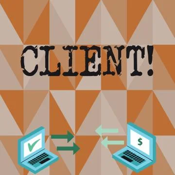 Conceptual hand writing showing Client. Business photo text Purchaser Customer Ilustración de archivo