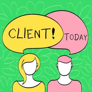 Conceptual hand writing showing Client. Business photo text Purchaser Customer Ilustración de archivo